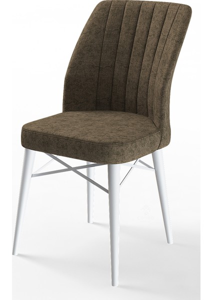 Concept Eva Serisi Mdf Beyaz Mermer Desenli Açılabilir Mutfak Masa Takımı/beyaz Mermer Desenli Masa + 8 Adet Sandalye