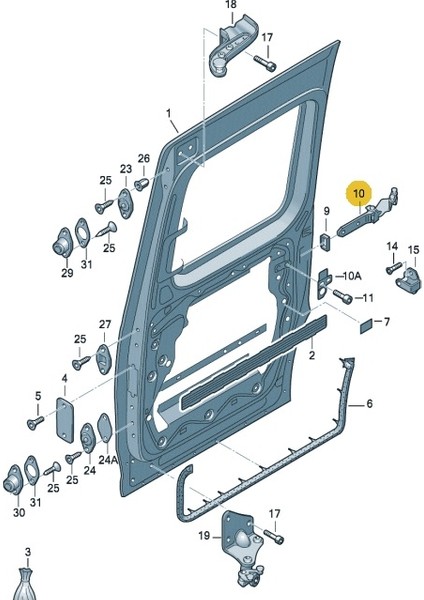 Caddy Sürgülü Kapı Makarası Orta Sağ [2K0843336A]