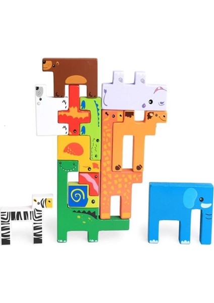 Woodylife Ahşap Yapboz Puzzle Çocuk Oyuncak Denge Tetrisi Oyunu Çocuk Oyuncak