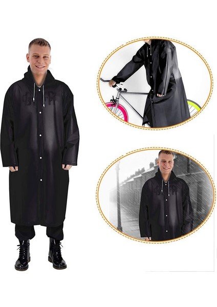 Raıncoat Eva Unisex Yağmurluk - Siyah