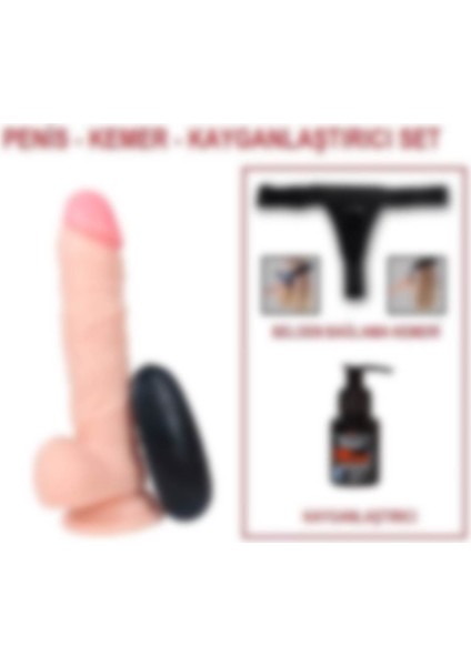 Lilitu Shop 21 Cm Belden Bağlamalı Titreşimli Dildo Penis Set