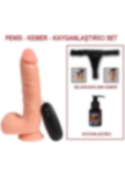 Lilitu Shop 21 Cm Belden Bağlamalı Titreşimli Dildo Penis Set