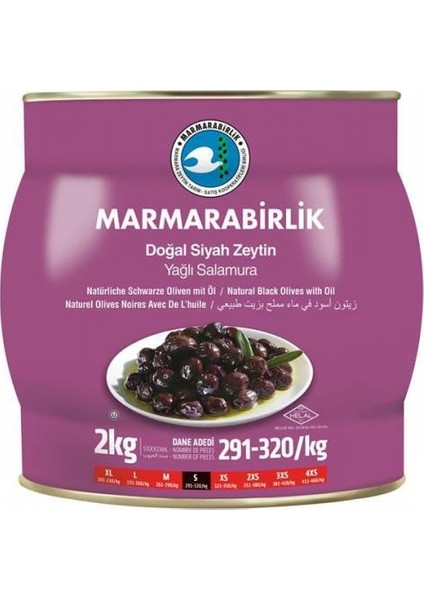 S Hususi Yağlı Sele Siyah Zeytin 291-320 2 kg Teneke fiyatları