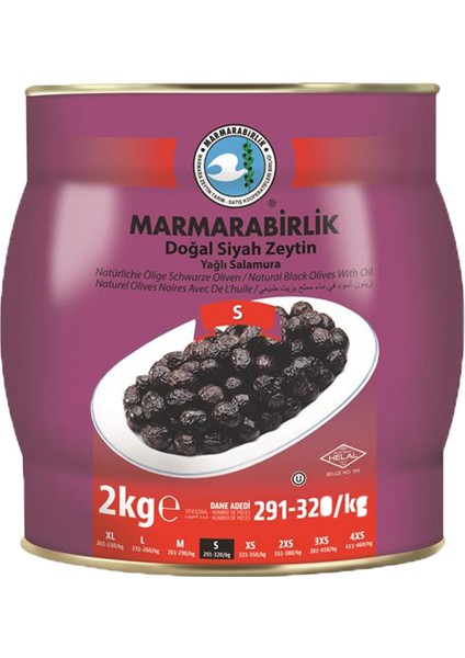 S Hususi Salamura Siyah Zeytin 291-320 2 kg Teneke