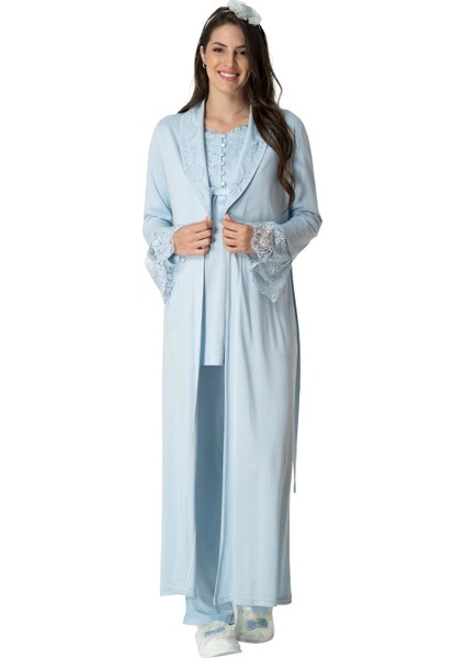 5416 Uzun Sabahlıklı Lohusa Pjama Takımı