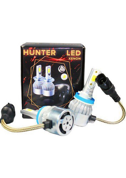 H11 LED Xenon Far Ampul Beyaz Şimşek Etkili 6000K 4400L - Hunter