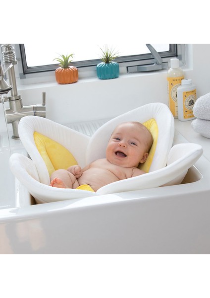 Blooming Bath Lotus Bebek Banyo Matı Beyaz/Kahverengi