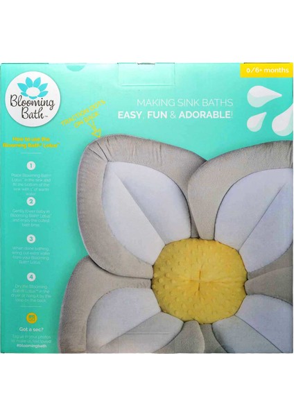 Blooming Bath Lotus Bebek Banyo Matı Gri/Beyaz/Sarı