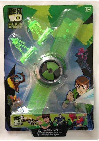 Oyuncak Saat BEN10 Saat Figürlü Uzay Sesli Işıklı Ben Ten Benzer Ürün Yeşil Figür