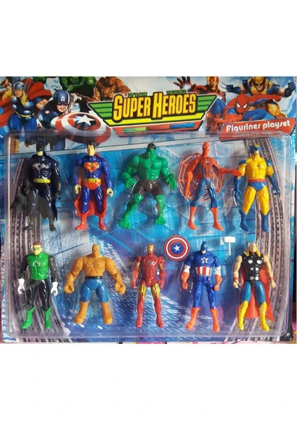 Spiderman Yenilmezler Super Heros 10 'lu Figür 14 cm