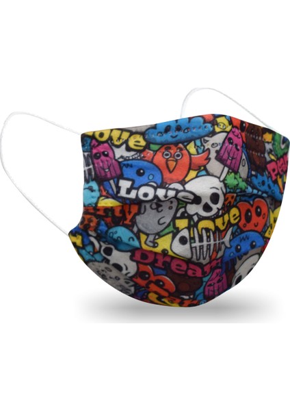 2 Kutu Desenli Grafity Cerrahi Maske Meltblown Filtreli 100 Adet