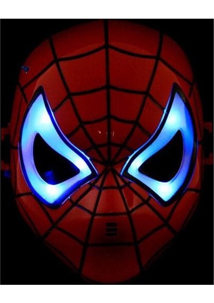Kırmızı Renk LED Işklı Spiderman Örümcek Adam Maskesi