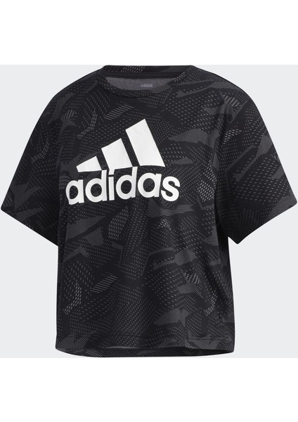 Essentials Allover Print Kadın Siyah Tişört GE1137 indirimleri