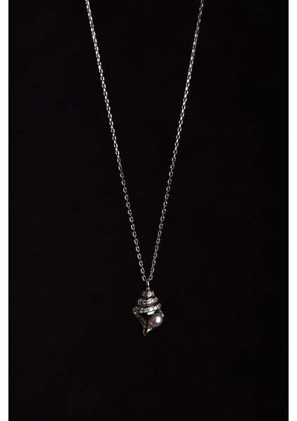 Deniz Kabuklu Beyaz Altın Kaplama Kadın Gümüş Kolye 925 Ayar modelleri