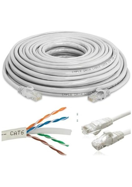 Cat6 Ethernet Adsl Kablosu Jaklı Internet Kablo 10 m