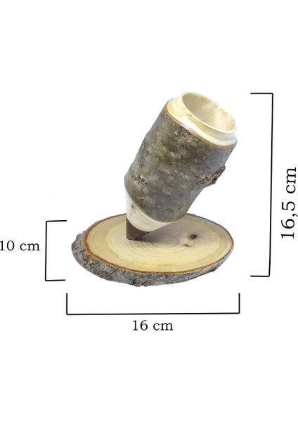 Kurşun Kalem Şeklinde Doğal Kabuklu Ahşap Masaüstü Kalemlik