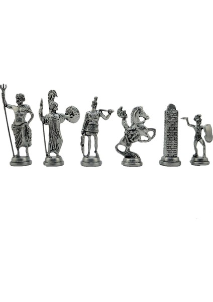 Gifthome Metal Satranç Takımı / Seti; Battal,yunan,antik, Kat.mermer Desenli Satranç Tahtası indirimleri