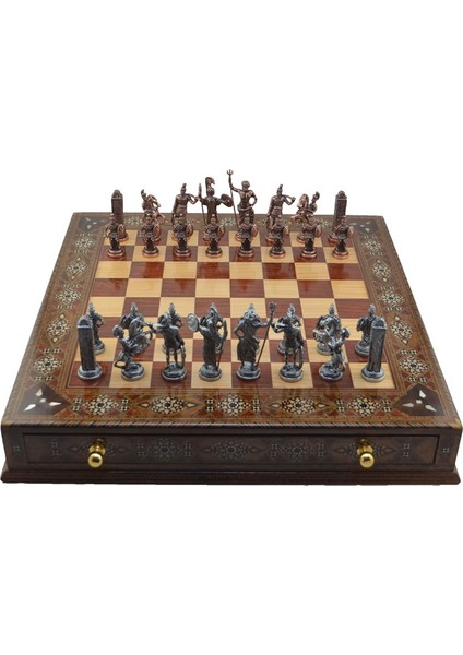 Gifthome Metal Satranç Takımı/seti;battal,yunan,antik,sedefli,ceviz ,çekm. Satranç Tahtası fiyatları