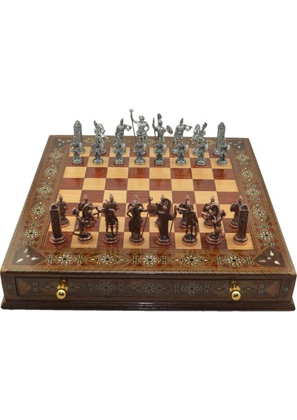 Gifthome Metal Satranç Takımı/seti;battal,yunan,antik,sedefli,ceviz ,çekm. Satranç Tahtası fırsatları