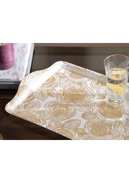 Chic Rose Tepsi 32 x 20 cm Beyaz