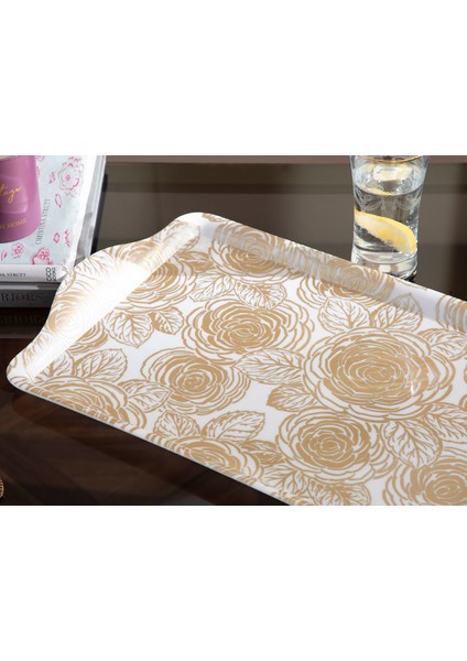 Chic Rose Tepsi 32 x 20 cm Beyaz