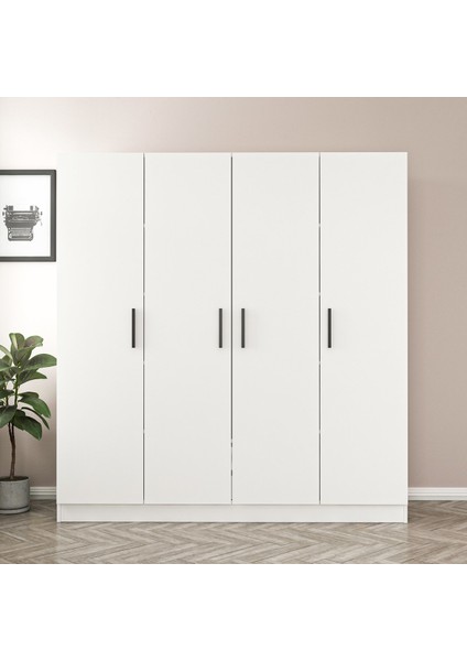 Kale 4 Kapaklı Zincir Dolap - Gardrop - Beyaz