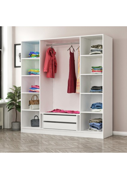 Kale 4 Kapaklı Zincir Dolap - Gardrop - Beyaz fırsatları