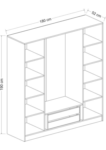 Kale 4 Kapaklı Zincir Dolap - Gardrop - Beyaz indirimleri