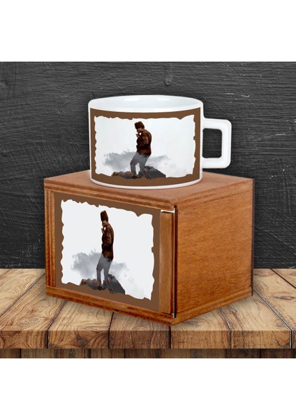 Mustafa Kemal Atatürk Kocatepe De Tasarımlı Ahşap Doğal Kutulu Kupa 2