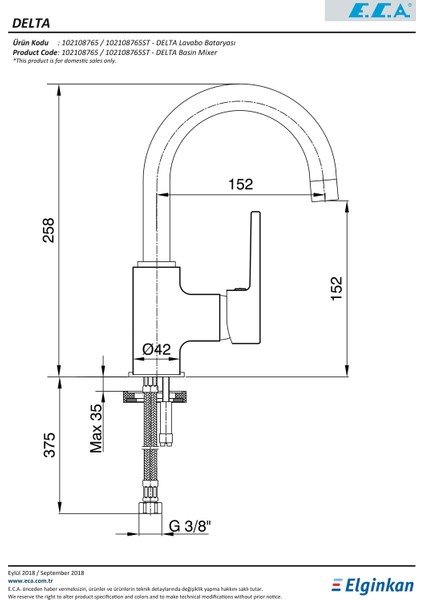 Delta Lavabo Bataryası 102108765 fiyatları
