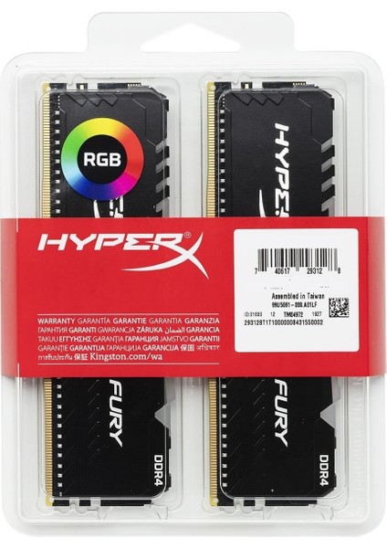 HyperX FURY RGB 32GB 3600MHz DDR4 CL18 DIMM (2x16) Ram HX436C18FB4AK2/32