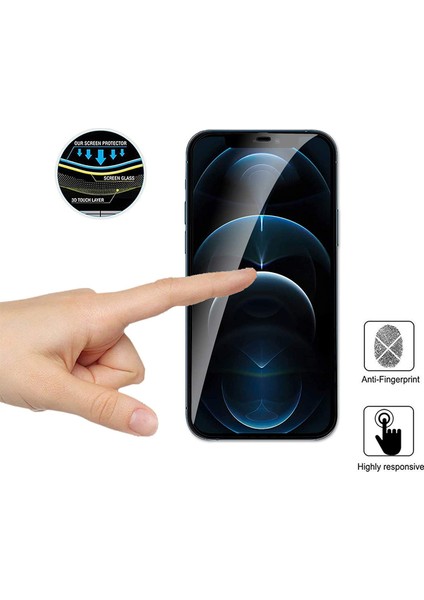 Apple iPhone 12 Mini Tam Kaplayan Tamperli Cam Ekran Koruyucu Curved Kırılmaz Kenar fiyatları