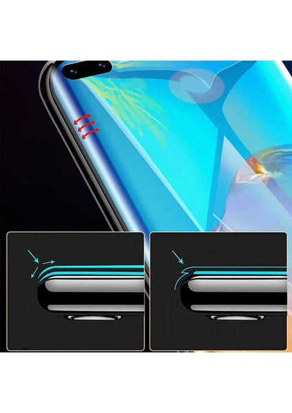 Huawei Mate 40 Pro Cam Ekran Koruyucu Tam Kaplayan Süper Jelatin Pet Siyah