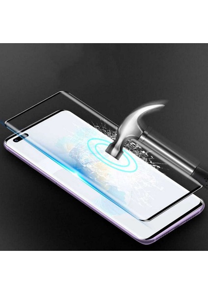 Huawei Mate 40 Pro Cam Ekran Koruyucu Tam Kaplayan Süper Jelatin Pet Siyah