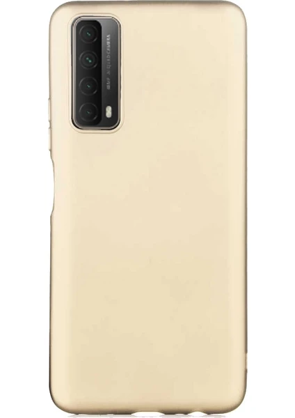 Case 4U Huawei P Smart 2021 Kılıf Klasik Mat Renkli Yumuşak Premier Silikon Altın