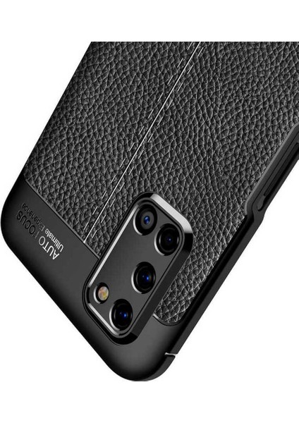 Oppo A52 Kılıf Rugan Armor Deri Görünümlü Yüksek Kalite Silikon Niss Kırmızı