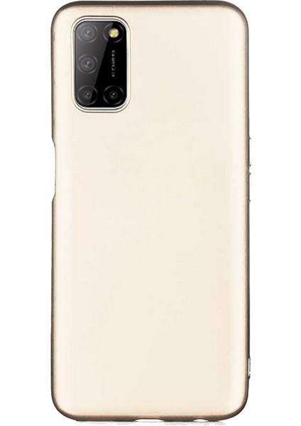 Oppo A52 Kılıf Klasik Mat Renkli Yumuşak Premier Silikon Altın