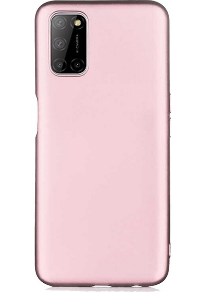 Oppo A52 Kılıf Klasik Mat Renkli Yumuşak Premier Silikon Rose Gold