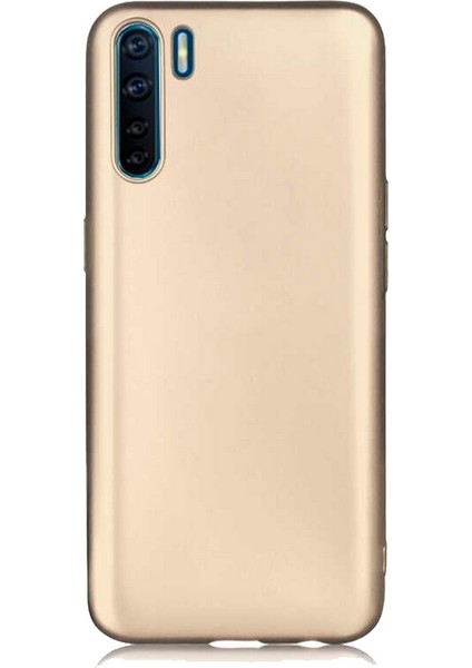 Oppo A91 Kılıf Klasik Mat Renkli Yumuşak Premier Silikon Altın