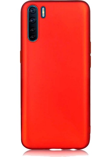 Oppo A91 Kılıf Klasik Mat Renkli Yumuşak Premier Silikon Kırmızı