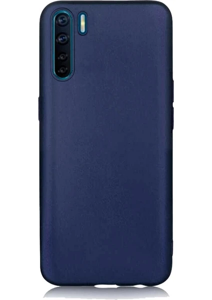 Case 4U Oppo A91 Kılıf Klasik Mat Renkli Yumuşak Premier Silikon Lacivert