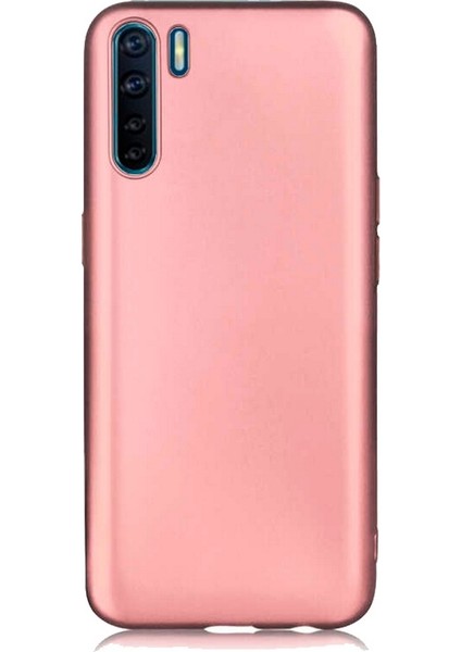 Oppo A91 Kılıf Klasik Mat Renkli Yumuşak Premier Silikon Rose Gold