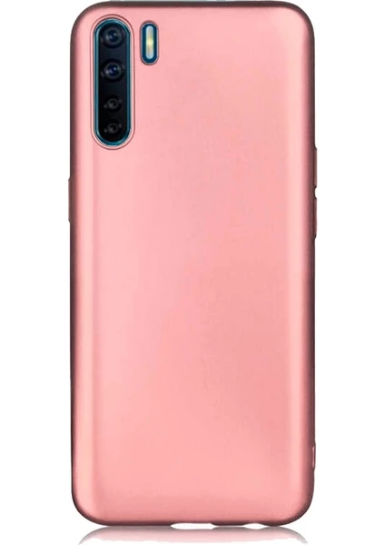 Case 4U Oppo A91 Kılıf Klasik Mat Renkli Yumuşak Premier Silikon Rose Gold