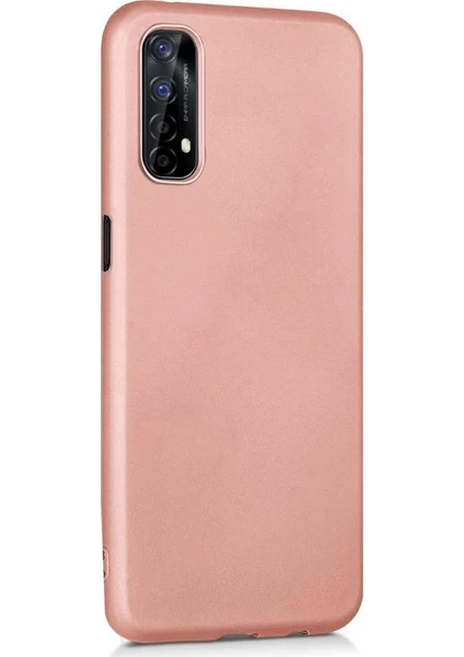 Case 4U Oppo Realme 7 Kılıf Klasik Mat Renkli Yumuşak Premier Silikon Altın