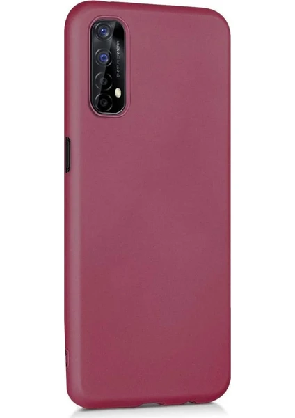 Case 4U Oppo Realme 7 Kılıf Klasik Mat Renkli Yumuşak Premier Silikon Koyu Mor