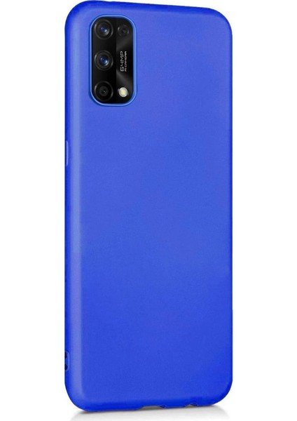 Case 4U Oppo Realme 7 Pro Kılıf Klasik Mat Renkli Yumuşak Premier Silikon Saks Mavi