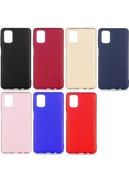 Case 4U Samsung Galaxy M51 Kılıf Klasik Mat Renkli Yumuşak Premier Silikon Altın