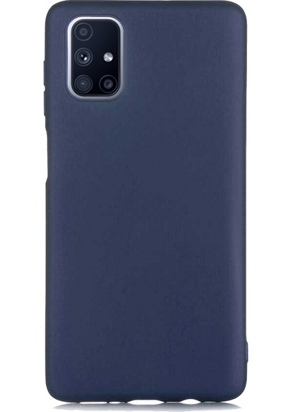 Case 4U Samsung Galaxy M51 Kılıf Klasik Mat Renkli Yumuşak Premier Silikon Lacivert