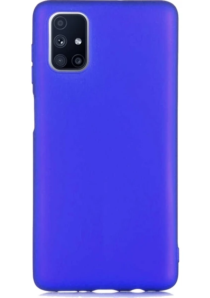 Case 4U Samsung Galaxy M51 Kılıf Klasik Mat Renkli Yumuşak Premier Silikon Saks Mavi