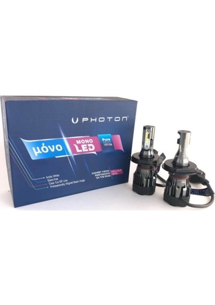 H4 Mono Mini LED Xenon Beyaz Far Ampulu Şimşek Etkili Zenon